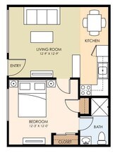 1 Bed 1 Bath 00-12 floor plan